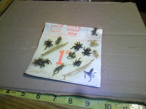 Vintage 1c display card real looking bugs scare mom etc. #jd849