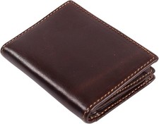 RFID Mens Slim Front Pocket Wallet Genuine Leather Bifold Id/Credit Card Holder