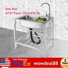 Commercial Utility  Prep Sink Stainless Steel Kitchen Sink 1 Compartment