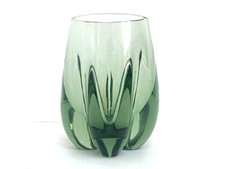 Vintage Whitefriars 9392 Sea Green Lobed Glass Vase - William Wilson