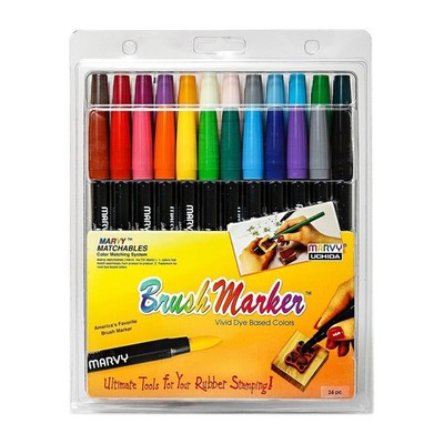 150024 BrushTip Markers Assorted Colors 24 PCS Drawing Painting Art Supply