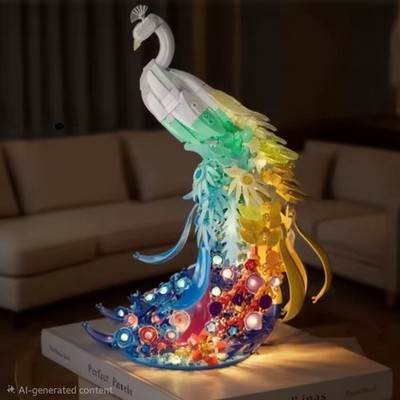 Brand New Phoenix Art Brick Set with LED lighting, 910 Premium Bricks