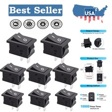 Reliable 12V On/Off Rocker Switches - 8PCS Set for Automotive and Marine Systems
