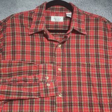 Vintage 70s The Men  s Store at Sears Flannel Shirt Men  s Large Red Plaid L/S