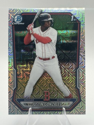 #ad #ad 2026 Bowman Justin Gonzalez 1st Bowman Chrome Mojo Refractor #BCP 141 Red Sox $3.79