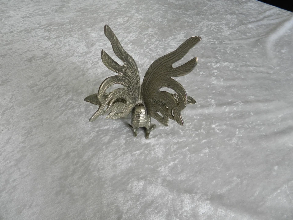 Ancien sujet figurine Coq de combat plaqué argent design Italie année 70 - Photo 3/4