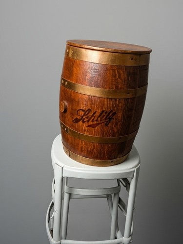 Vintage Schlitz Beer Keg Barrel Converted Into Container With Removable Lid