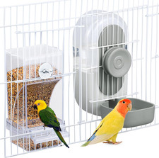 No Mess Bird Feeder Water Dispenser Set - Automatic Feeding Hydration, Parak