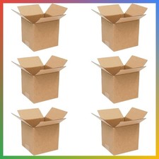 6 Pack 6x6x6 Shipping Boxes Brown Corrugated Cardboard Mailers