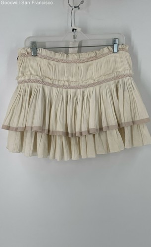Isabel Marant White Cotton Ruffle Lined Regular Fit Mini Womens Skirt Size 40 - Picture 2 of 6