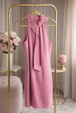 Vince Camuto Pink Sleeveless Dress Size 6 With Tie Bow At Neck