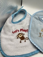 Lot of 3 Terry Clothe Baby Bibs New Born