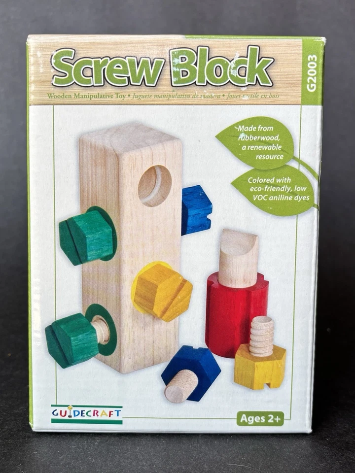 Guidecraft Screw Block #G2003 NEW LEARNING TOY Fine motor skills - Image 2 of 3