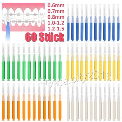 60x Interdentalbürsten Zahnzwischenraumbürste Zahn Zwischenraum Dental Bürsten