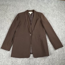 Vintage Y2K 90s Jones New York Blazer Jacket Women 8 Brown Office Academia Work