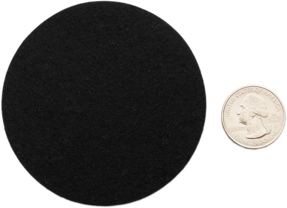 Círculos de fieltro rígido negro de 3 pulgadas de 30 piezas Foto 2 de 4