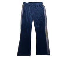 Juicy Couture 25 Limited Edition Velour Track Pants Y2K Rhinestone Stripe M