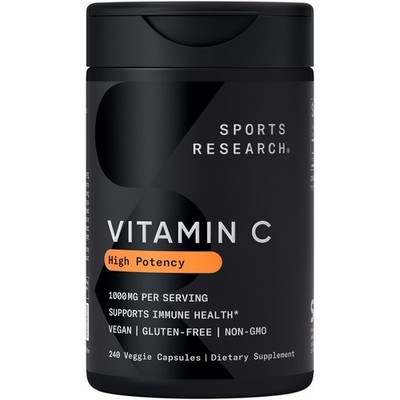 High Potency Vitamin C 1000mg Antioxidant and Immune Support 240 Vegan Capsules