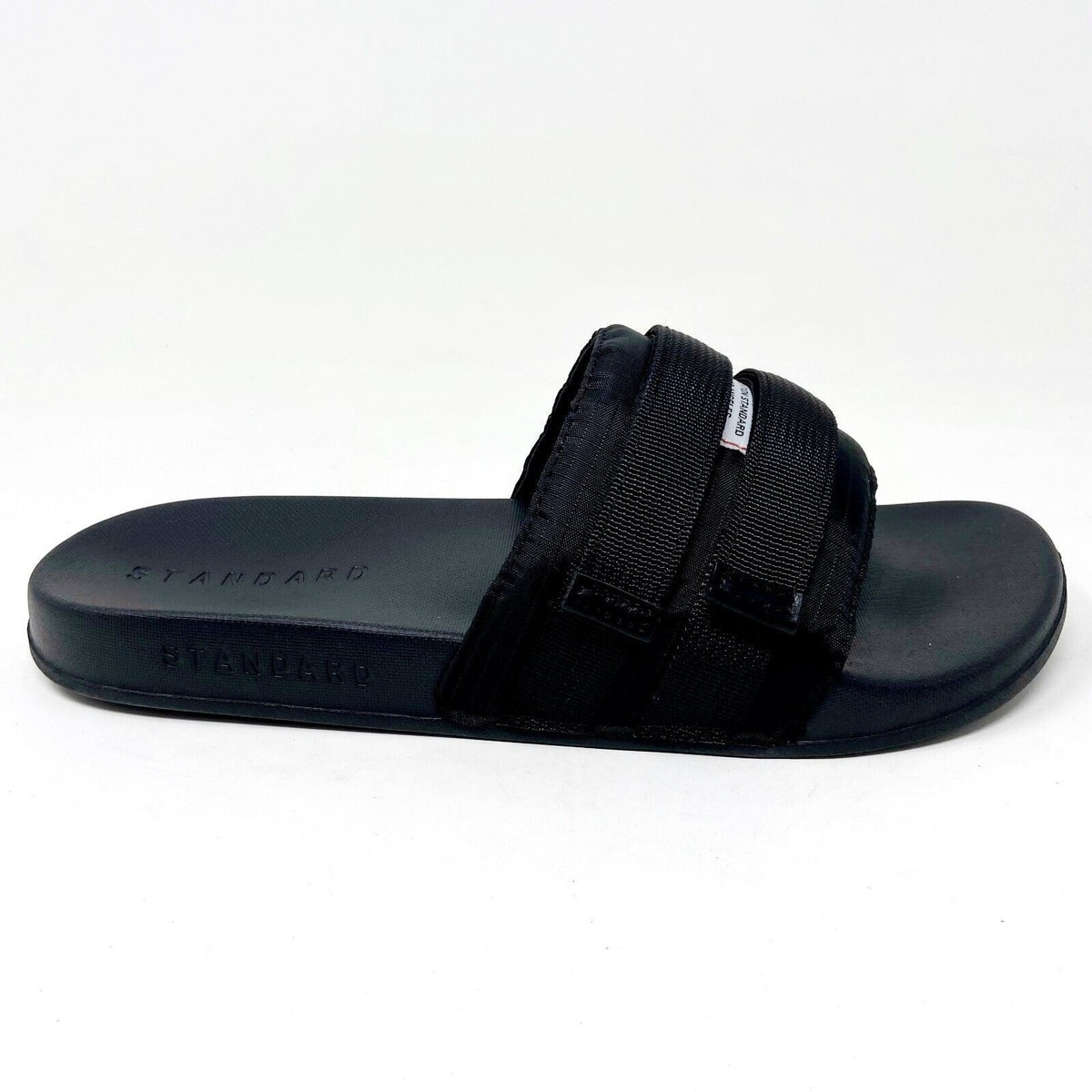 y’s shop STNDRD Standard Los Angeles Monaco Double Strap Black Mens Slides