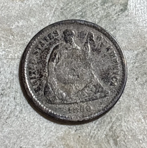 1860-O SEATED LIBERTY HALF DIME