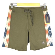 Roark Mens Snake River Trunk 17" Board Shorts Dark Military Aztec Size 28