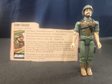 Vintage 1982 Hasbro G.I. Joe Clutch VAMP Driver Straight Arm w/ Helmet File Card