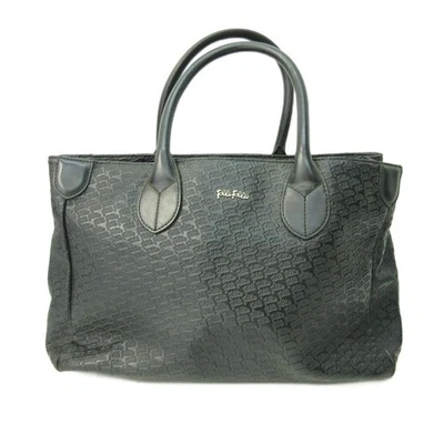 Folli Follie Leather Tote Bag Black AB Vintage 8.7" x 5.5" x 15" - Image 1 of 4