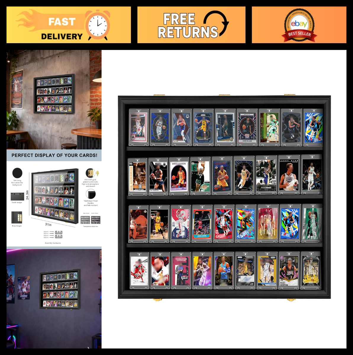 36 Baseball Card Display Case - Lockable UV Protected Frame for Sports Cards | eBay 36 Baseball Card Display Case - Lockable UV Protected Frame for Sports Cards | eBay