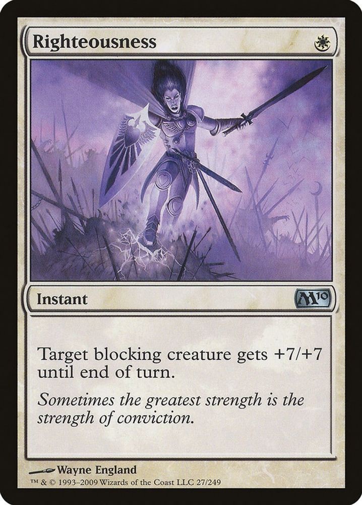 2009 Magic: The Gathering: Magic 2010 (M10) - Righteousness (#27, U, Near Mint)
