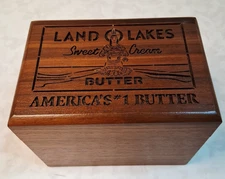 Vintage Land O'Lakes Wood Sweet Cream Butter America's #1 Wood Box  USA S3