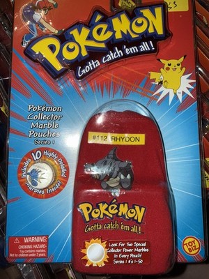 Pokemon Collector Marble Pouches Series1 #112 Rhydon w/10 Marbles