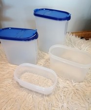 TOP Tupperware 2 X Eidgenosse 1,7 L & 2,3 Liter Vorratsdose Deckel hellblau blau