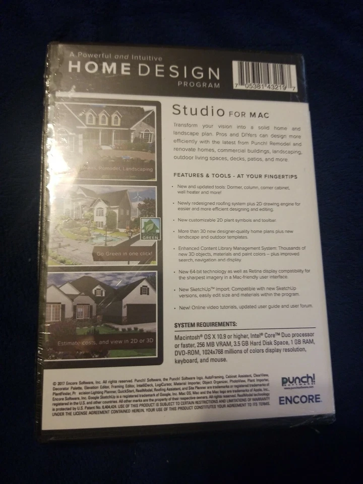 Punch! Software Home Design Studio for Mac V19 - DVD Format - Sealed, Ships Free - Image 2 of 3