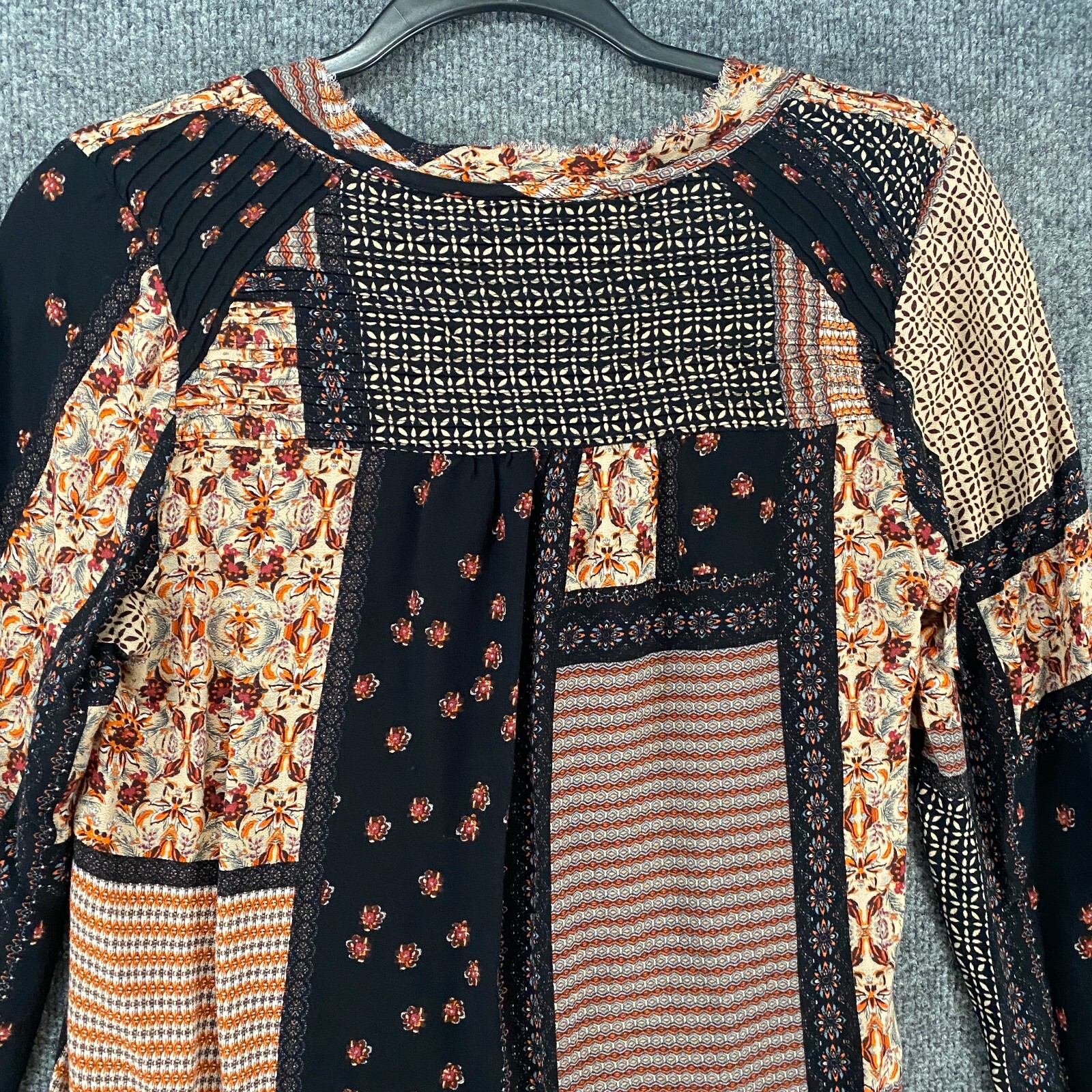 Daniel Rainn Blouse Top Size M Patchwork Button U… - image 5