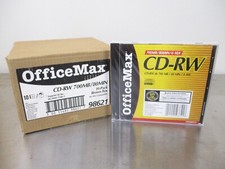 OfficeMax CD-RW 10 Pack 4x80 Min 700 MB Rewritable CD w/Jewel Cases NEW