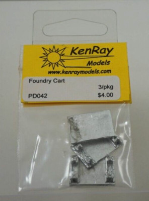 NOS KenRay Models (3) FOUNDRY CART N Scale Accessories - PD042