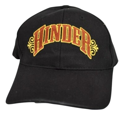 Hinder Mens Black Embroidered Flex Fit Hat Cap New