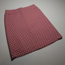 Talbots Petite Skirt Size 6P Pencil Red White Basket Weave Design All Cotton NWT