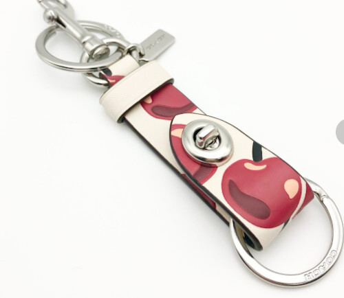 Coach Women's Cherry Print Trigger Snap Bag Charm / Key Rain