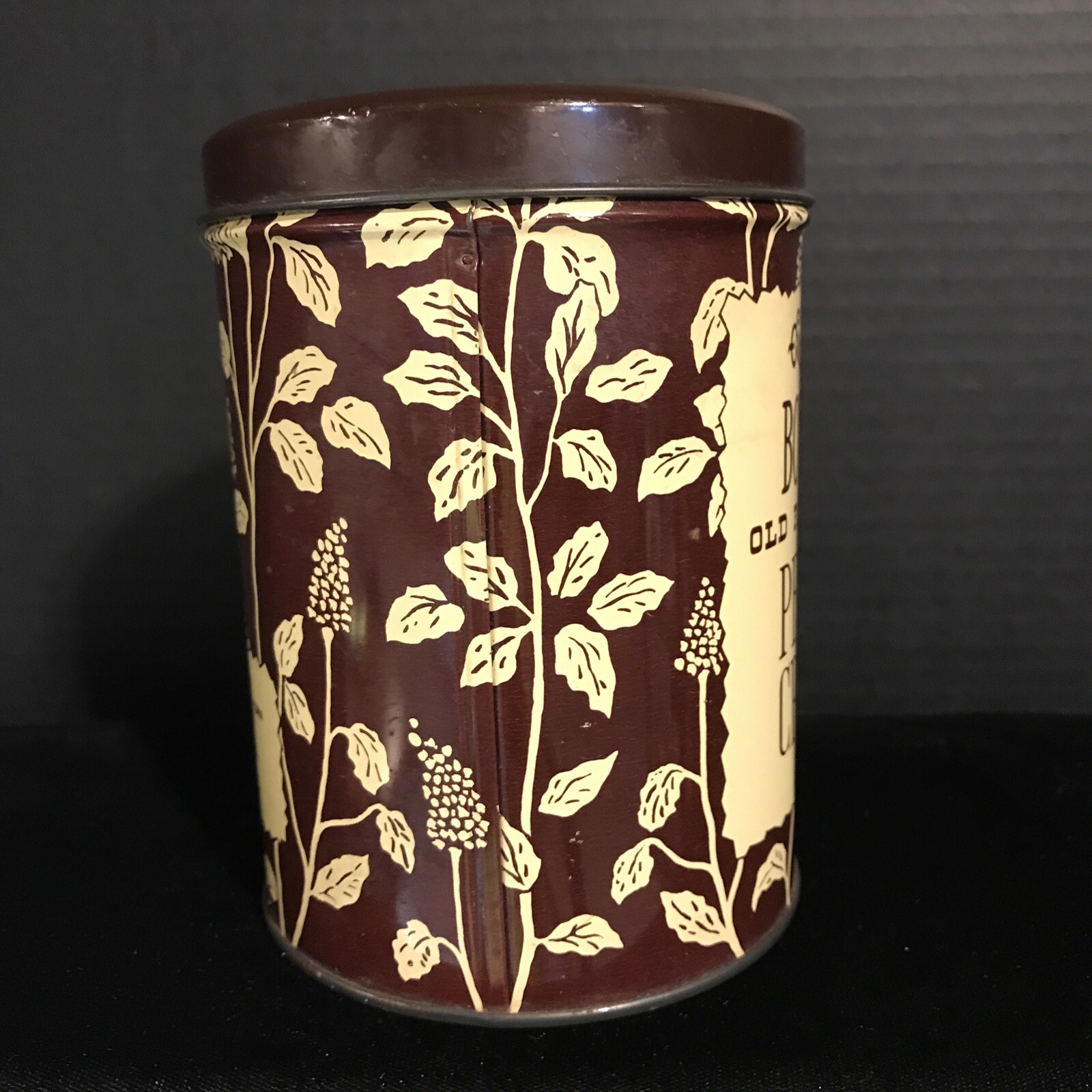 VINTAGE BOWERS PEANUT CRUNCH TIN-DOME LID-EARLE S. BOWERS CO. MOORESTOWN, NJ