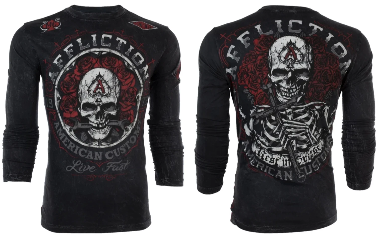 AFFLICTION Men's Long Sleeve T-Shirt REST IN GREASE Black Tattoo Biker S-3XL
Opens in a new window o