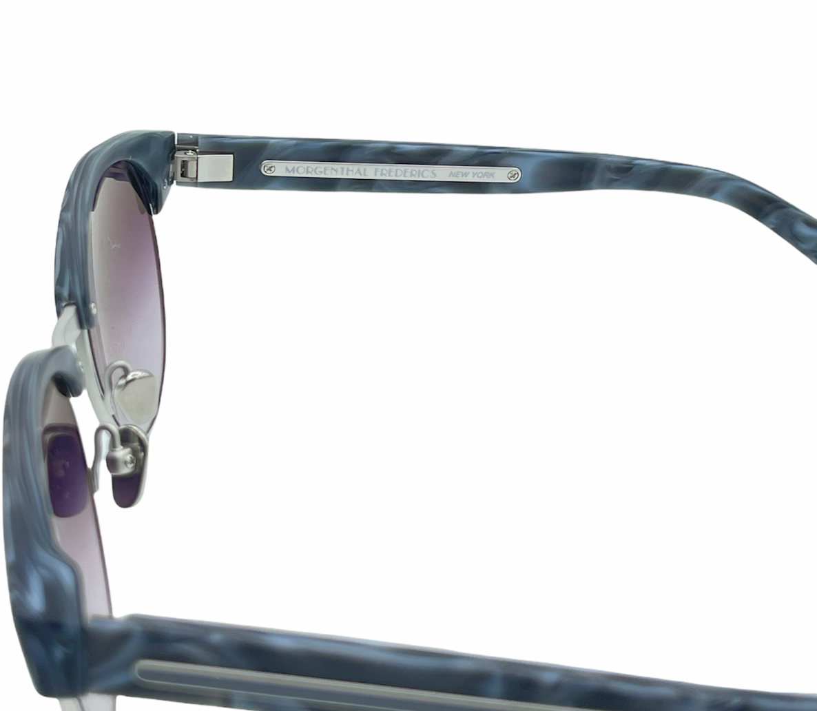 Morgenthal Frederics Sunglasses 815 GEOFF Black Blue Round Frames w Blue Lenses Morgenthal Frederics Sunglasses 815 GEOFF Black Blue Round  main image 3