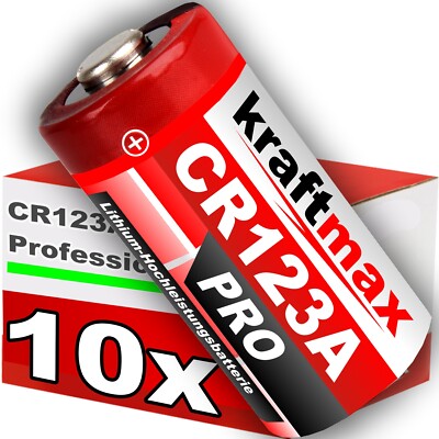 kraftmax 10er Pack CR123 / CR123A Lithium Hochleistungs- Batterie