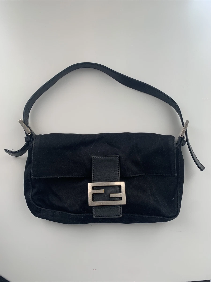 Fendi, Bags, Vintage Fendi Black Leather Baguette Bag