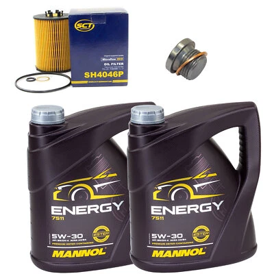Motoröl Set MANNOL 5W-30 8 Liter + Ölfilter + Schraube für BMW 5er 6er 7er X5