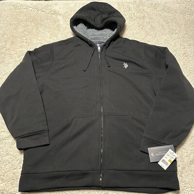 U.S. Polo Assn. Black 4XL Fleece Jacket Brand New With Tag