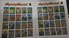 LEGENDS OF BASBALL STAMPS (2) COBB, RUTH, GEHRIG, PAIGE, HORNSBY, ROBINSON MINT