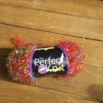 Yarn The Perfect Knit Glitter Knitting Yarn Rainbow Dollarama 1 skein 35 g YF