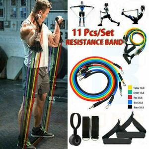 Sport Pull Rope Fitness Elastic Gum Bands Rubber Expander Workout Band 11pcs