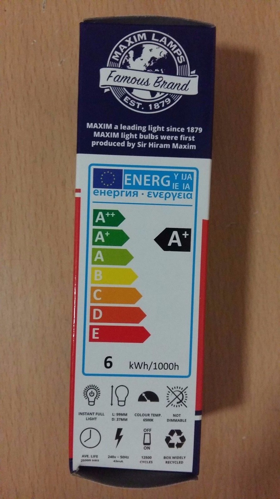 Maxim LED Candle Bulbs 6w SES E14 Small Screw Day Light White 6500K 40w